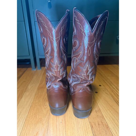 Dan Post Men's Sz 9D Brown Leather Cowboy Western Ranch Pull On Boots - Picture 4 of 11